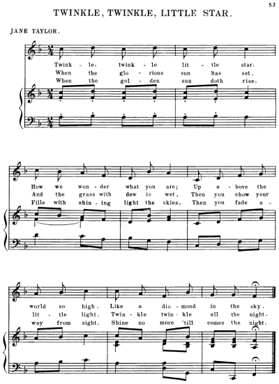 Sheet music from Song Stories for the Kindergarten