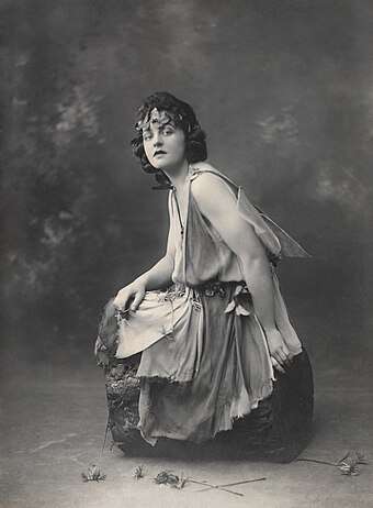 P.L. travers as Titania in a production with Alan Wilkie