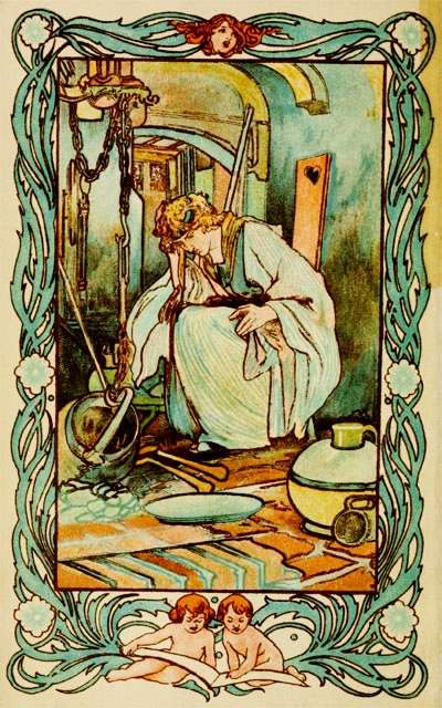 Charles Robinson illustrated Cinderella in the kitchen