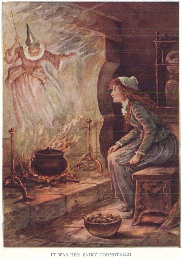 Oliver Herford illustrated Cinderella with the Fairy Godmother
