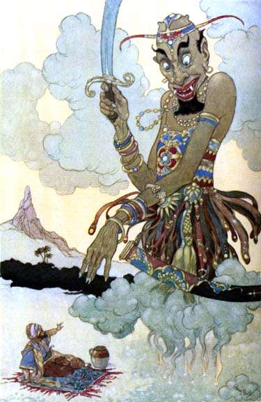 The Fisherman and the Jinni by René Bull
